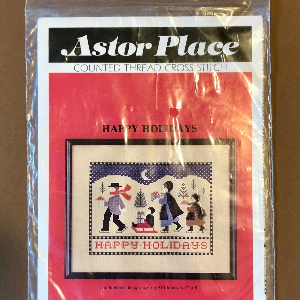Astor Place Happy Holidays Counted Cross Stitch Pattern